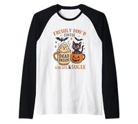 Freshly Boo'd Coffee Dead Inside Screams Sugar Raglan Baseball Tee