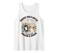 Freshly Boo'd Coffee Ghost Iced Latte Spooky Season Humor Tank Top
