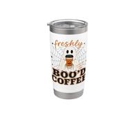 Freshly Boo'd with Scream and Sugar Halloween Ghost Coffee Stainless Steel Insulated Tumbler