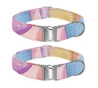 Freshly Squeezed Orange Juice Adjustable Pet Collar for Small Medium Large Dogs & Cats, Reflective Strip for Night Safety, Soft Comfort Pad