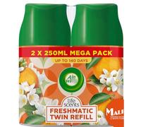 Freshmatic Twin Refill 2pk x 250ml - Malibu - Fragrances Your Home For Up To 70 Days Per Refill When On Low Setting - Fragrance: Orange Blossom & White Flowers