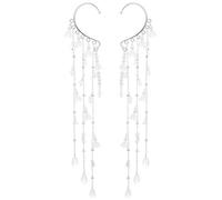 FRESHME Fairy Ear Cuffs - Elf Ears Renaissance Accessories Non Pierced Elven Ear Wrap with White Lily of the Valley Tessel Renfaire Costume Adult Women Fantasy Cosplay Fairycore Prom Accessories