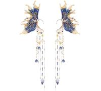 FRESHME Fairy Elf Ear Cuffs - Mermaid Ears Non Piercing Elven Ear Wraps with Shell Tassel Renaissance Halloween Accessories, Standard, Resin, No Gemstone