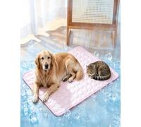 FreshPaw Cooling Mat Ice Silk Cool Pad for Dogs Cats，P:s | Instant Cooling Ice Silk Fabric, Liquid-Free Chew Safe, Claw-Proof Tear Resistant, Machine Washable Multi-scene Pet Mat