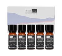 Freshskin Beauty LTD | Starter Kit Essential Oil Gift Set - Energising 5 x 10ml - Diffuser for Home, Aromatherapy, Strong Fragrance | Citronella, Grapefruit, Lemon, Sweet Orange & Peppermint