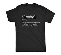 FreshTrue Men's Alcohol The Glue Holding This Shitshow Together Tshirt Funny Drinking Party T-Shirt Balck XL