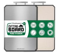 Freshware Titanium Cutting Board for Kitchen, Doble Sided and Non Slip Cutting Boards with Handle, Pure Titanium/PP, Chopping Board with Juice Grooves, Dishwasher Safe, Extra Large 19.7" by 13.5"