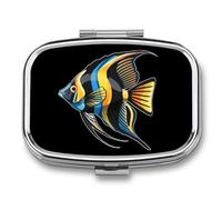 Freshwater Angelfish Pill Box 2 Compartment Pill Case Decorative Organizer Storage Boxes Holder Cute