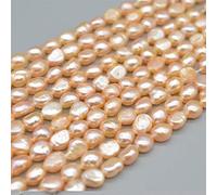 Freshwater Baroque Nugget Pearl Beads - Pink/Peach - 8mm - 9mm - 14'' strand