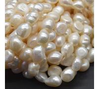 Freshwater Baroque Nugget Pearl Beads - White - 10mm - 14mm - 14'' Strand