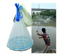 Freshwater Casting Net Fishing Hand Cast Throw Net for Beginners, Spin Network Bait Fish Net for Lakes Rivers Ocean Shoal(1/2in Mesh,Height 2.1m/6.9ft)