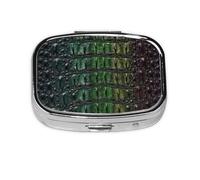 Freshwater Crocodile Bone Skin Animal,Meta Pill Box 2 Compartment Medicine Case,Portable Organizer,Rectangle Meta Portable Organizer Pill Box 1150 Compartment Medicine Case
