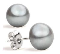Freshwater Cultured Pearl Stud Earrings for Women Button Shape Lavender, Peach, Gray and Black SECRET & YOU - Sterling Silver 925 - Available in 4 sizes from 8 mm to 11 mm
