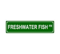 FRESHWATER FISH FR Animal Metal Tin Street Sign Bar Cafe Garage Cave Home Room Wall Bathroom Farmhouse Garden Porch Patio Decor, 16 x 4 Inch
