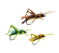 Freshwater Fishing Lure Pack with Grasshopper Shape, 3 Piece Fly Fishing Lures, Single Hook Structure, 0.98 Inch Size, Tackle Box Ready
