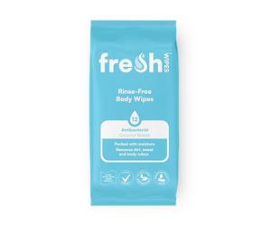 FreshWipes Antibacterial Body Wet Wipes For Adults 1 Pack (12 Wipes) - Coconut Breeze - Extra Large Biodegradable - Dermatologically Tested & Suitable for the Elderly or Disabled - Great for Camping