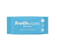 FreshWipes Antibacterial Body Wet Wipes For Adults 1 Pack (12 Wipes) - Coconut Scent - Extra Large Biodegradable - Dermatologically Tested & Suitable for the Elderly or Disabled - Great for Camping