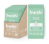 FreshWipes Antibacterial Body Wet Wipes For Adults 5 Pack (60 Wipes) - Ocean Fresh Scent - Extra Large Biodegradable - Dermatologically Tested & Suitable for Elderly or Disabled - Great for Camping