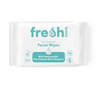 FreshWipes Facial Wipes for Adults 1 Pack (10 Wipes) - Unscented - Biodegradable Wet Wipes - Dermatologically Tested & Infused with Niacinamide, Pro-Vitamin B5, and Vitamin E