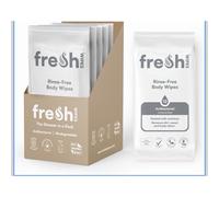FreshWipes Unscented Antibacterial Body Wet Wipes For Adults 5 Pack (60 Wipes)