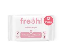 FreshWipes Unscented Intimate Hygiene Wipes 12 Pack (120 Wipes) - Gentle Cleansing Wet Wipes for Women & Men - Odour Removing & pH Balanced for Sensitive Skin - Dermatologically Tested