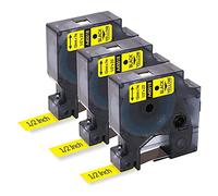 FreshWorld 3X a45018 Replace for Dymo D1 Label Tape Label Maker Refill Black on Yellow S0720580,1/2 Inch x 23 Ft Compatible with DYMO COLORPOP LabelManager 160 210D 260P 280 360D 420P 450D Duo