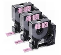 Freshworld 3X Replace for DYMO Label Maker Refills Pink 1/2 Inch 18Ft 14633 | Durable Compatible with Dymo D1 Label Tape Pink (Black on Baby Pink) for LabelManager 160 210D 260P 280 360D 420P 500TS 640CB