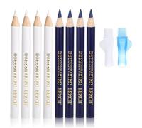 Fresilkora 8pcs Fabric Pencil, Tailors Sewing Chalk, White Tailors Chalk Pencil, Fabric Markers For Sewing, Dressmakers Chalk Pencil For Fabric, Diy Crafts, Dressmaking, And Embroidery (Blue & White)