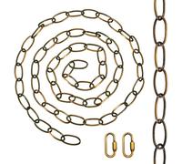Fresilkora Antique Bronze Hanging Chain 1.8M, 3mm Iron Lighting Chain with 2pcs 4mm Quick Link Connectors Locking for Pendant Light Chandelier Hanging Plants Picture Frame Indoor Decoration