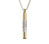 Fresilkora Breathing Necklace, Anxiety Relief Necklace, Stop Vaping Breath Link for Stress Relief & Calm Carry, Whistle Aids Air Inhaler for ADHD Yoga Meditation, Relax Gifts for Men Women (Gold)