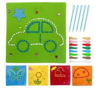 Fresilkora Children's Handmade Felt Fabric Sewing, Kids Sewing Kit with 5 Material Cards 8 Colored Threads, 5 Needles, First Sewing Kit for Girls, to Help Enhance Their Creativity and Imagination