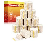 FRESINIDER 12 Pack Premium Elastic Compression Bandage 2" Cotton Latex Free with Touch Closure on Both Ends Support and First Aid for Sports, Medicine and Injuries