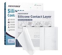 FRESINIDER Silicone Wound Contact Layer 4” x 3”, 10 Pack Non-Adherent Silicone Dressing for Gentle Removal, Protects Fragile & Sensitive Skin, Ideal for Surgical Wounds, Burns, Ulcers, Skin Tears