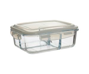 Freska Clear Glass Container 3 Storage Compartments, 1520ml