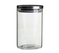 Orsina Freska 950ml Storage Jar, Clear Glass with Airtight Silicone Seal & Metallic Lid in Silver Orsina Silver