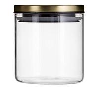 Freska Round Storage Jar 550 ml with Gold Metal Lid Transparent