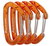 FresKaro 4pcs 15kN Wiregate caribeener clips, Carabiner Heavy Duty, Sturdy EDC Accessory clip, Not for Climbing, Large Size, Lightweight, For Hiking, Camping, Fishing, Outdoor, Backpack, Orange