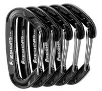 FresKaro 5pcs Carabiner Clips, caribeener clip Medium Duty, Small Sturdy Key Keychain Accessory, Spring Snap Wire-gate Hook, 8kN 816kg, for Hiking, Camping, Fishing, Not for Climbing, Mini Size, Black