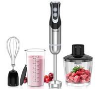 FRESKO Hand Blender 4-in-1, 1000W Electric Stick Blender Stainless Steel with 12-Speeds & Turbo Mode, Baby Food Immersion Blender Handheld with Whisk