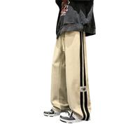 FRESQA 2023 Side Striped Corduroy Baggy Pants Men Streetwear Korean Fashion Casual Hip Hop Vintage Cargo Pants Loose Trousers Joggers Apricot