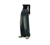 FRESQA Baggy Jeans Women High Waisted Denim Pants Wide Leg High Street Trousers Washed Vintage Blue Loose Y2k Oversized Chic Clothes