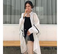 FRESQA Bikini Cover Ups for Swimwear Women Sunscreen Clothing Cardigan Beach Wear Loose Semi-transparent Smock Chiffon Shirt Thin Coat