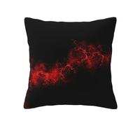 FRESQA Explosion Burst Red Black Universal Four-Season Cushion Cover | Soft Polyester Decorative Pillowcase
