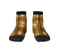 FRESQA Gold Sequin Sparkle Print Versatile Sports Socks For Casual And Sports Wear,Great Fit For Foot Sizes 36-45