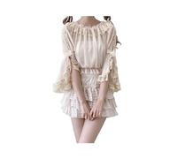 Japanese Lace Lolita Style Inner Layering Soft Girl Shirt Women Blouse For Top Off The Shoulder Summe Long Sleeve Outerwear Shir