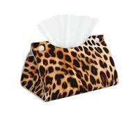 FRESQA Leopard Animal Print Print Long Tissue Box Cover,for Home and Vehicle Decor and Easy-to-Clean Tissue Holder