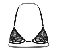 FRESQA Men Erotic Sissy Lingerie Sheer Lace Bra Tops Male Crossdressing Gay Sexy Porno Underwear Adjustable Spaghetti Straps Bralette