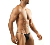 FRESQA Men's low-waisted sexy trackless classic mini men thong cotton T underwear t White