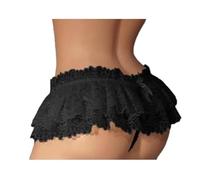 FRESQA Sissy Mens underwear Lace Ruffled Mini string Skirt Crossdress Costume Panty Skirt g-string Gay men thong bikini Briefs