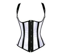 FRESQA Woman Corgested Bustier with Cups Corset Top with Straps Body Shapewear Women Overbust Costume Women's Underwear